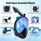 Full Face Snorkel Mask With Detachable Camera Mount Snorkeling Swimming Mask