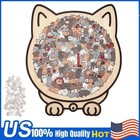 135-piece Morandicolored Cat Shaped Wooden Jigsaw Puzzle New Tl