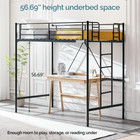 Twin Size Loft Bed With Stairs Removable Ladder High Guardrail Metal Frame