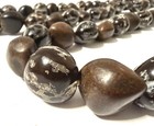 2 Hawaiian Kukui Nut Leis Brown And Tiger Bead Necklace Lei  36  Long W  Ribbon