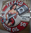 Vintage Texaco Gasoline Sign Pump Plate Gas Station Oil 7 3 4  X 7 3 4 