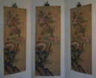 Very Fine Korean Joseon Dynasty Minhwa Folk Shinshindo 5 Pink orange Flowers