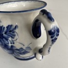 Vintage Russian Gzhel Porcelain Creamer Hand Made 3 75     Rare
