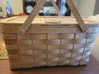 Vintage Land Rover Wicker Woven Wood Picnic Basket 12x18x10 Rare Promo - Nice  