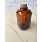 Vintage Levi Garrett   Sons Scotch Rappee Snuff Brown Glass Bottle Cork 5  Empty