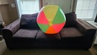 Inflatable Jumbo Beach Ball Pink yellow green Pastel 42  No Labels Open Valve