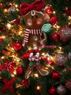 Gingerbread Girl Shelf Sitting Light Up Candy Christmas Home Decor New
