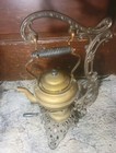 Antique B h Bradley Hubbard Brass Teapot Warmer Stand  1694
