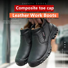 Mens Waterproof Boots Composite Toe Cap Work Boots Leather Safety Shoes Non Slip