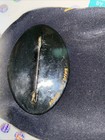 Vtg wooden Black Lacquer Russian Hand Painted Brooch Euc