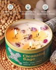 Aoovoo 2 Pack Sage Candle For Cleansing - 3 Wick 24oz Large Scented Candle Wi   