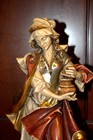Antique 14  Hand Carved Wood Patron Saint Mary Magdalene Sculpture Statue Figure