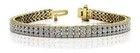 12ct Round Cut Lab Created Diamond Men s Tennis Bracelet 14k Yellow Gold Finish