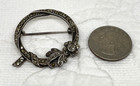 Vintage Sterling Silver Fas 925 Marcasite Circle Brooch Pin