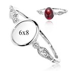 Sterling Silver 925 Ring Blank     6  8 Mm Oval Bezel Cup