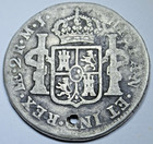 1776 Holed Spanish Peru 2 Reales Genuine 1700 s Us Colonial Pirate Treasure Coin