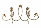 Mcm 1960s 1970s  Homco Goldtone Twisted Rope Metal 5 Light Candelabra Wall Art