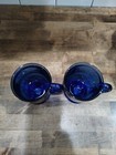 Set Of 2 Vtg  Anchor Hocking Cobalt Blue Glass Footed 16 Oz  Coffee Mug Cup Tea