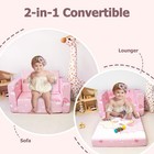 Beavtaens Pink Toddler Sofa  2-in-1 Flip Open Toddler Couch  For 18 Months  New