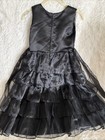 Crayon Kids Black Organza Formal Dress Girls Sz 12 Ruffle Flower Usa
