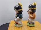 Vintage 1950s Native American Children Salt   Pepper Shakers Ceramic Novelty Set