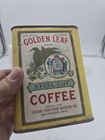 Antique Original Golden Leaf Steel Cut Coffee Carboard And Tin La Crosse Wi
