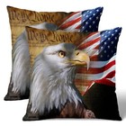 18x18 Inch Linen Throw Pillow Covers Set  pack Of 2  - Patriotic Design