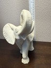 Beautiful Vintage Italian Alabaster Elephant    trunk Up    Signed By A  Giacometti