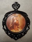 Set Of 3 Vintage Sallman Jesus Pictures In Frame - 5 3 8  X 3 7 8  - New