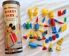 Walt Disneys Crazy Ikes Toys In Container With Instructions Incomplete 1959