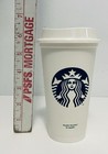 Starbucks White Reusable Plastic Travel Mug Cup Tumbler Grande Medium 16oz 2012
