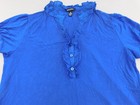 George Youth Girls Blouse Size 10 12 Large Blue