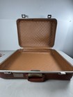 Vintage Matching Suitcase Set 2-piece Brown Hard Shell Luggage   Lex Luggage Tag