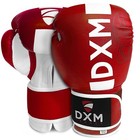 Dxm Synthetic Leather Boxing Gloves For Training Sparring Kickboxing Red white