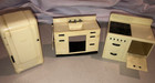 Vintage Renwal Doll House Furniture Kitchen Set Sink Stove Table Chairs Fridge  