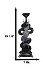 Wicca Triple Moon Pentagram Insignia Black Viper Snake Taper Candle Holder Decor