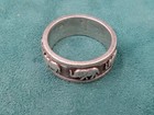 Sterling Silver Band Style Ring With Elephant Theme - Trunks Up - Size 11