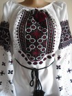Ukrainian Hand  Embroidered Women s Blouse   Size - L   Homespun Linen  Ukraine