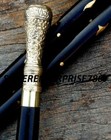 Brass Designer Long Heavy Head Handle Vintage Wooden Walking Cane Stick Gift
