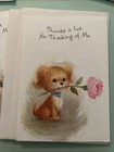 Vintage American Greeting Mini Thank You Cards Lot Of 9 Cards   Envelopes Puppy