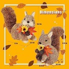 2 Packs Figurines  Handmade Straw-woven Sitting - Dangling Legs  Squirrel