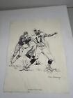 1981 Shell Oil Sketch Print Jim Hart Nfl Cardinals 13 75  X 10 75  Used