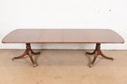 Henredon Georgian Banded Mahogany Double Pedestal Dining Table  Refinished