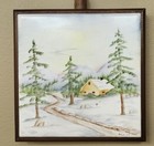 Vintage 6x6 Ceramic Tile Wooden Trivet Wall Hanging Kitchen Decor Handpainted