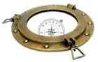 Antique Brass Finish Port Hole 12 inches Maritime Ship Window Round Wall Gift