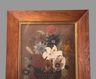 Antique Victorian Rosewood Framed Floral Still Life Watercolor Painting