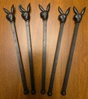Vintage Playboy Club Bunny Swizzle Sticks Drink Stirrers Black Lot Of Five 1970s