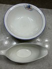 Rare Antique Blue Bird Derwood W s  George Gravy Boat   Serving Bowl