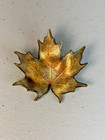 Vintage Sterling Silver Enamel Large Maple Leaf Pin By Hroar Prydz Norway