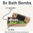 Hemp Bath Bombs  Large Set Of 8  Mint  Lavender   Hemp Scents  Vegan  Muscle    